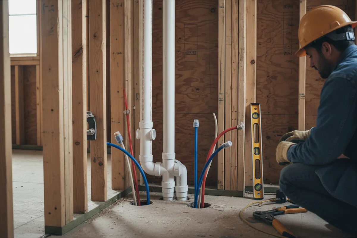 Drain and supply rough-in during Toilet Repair and Installation in Cutchogue